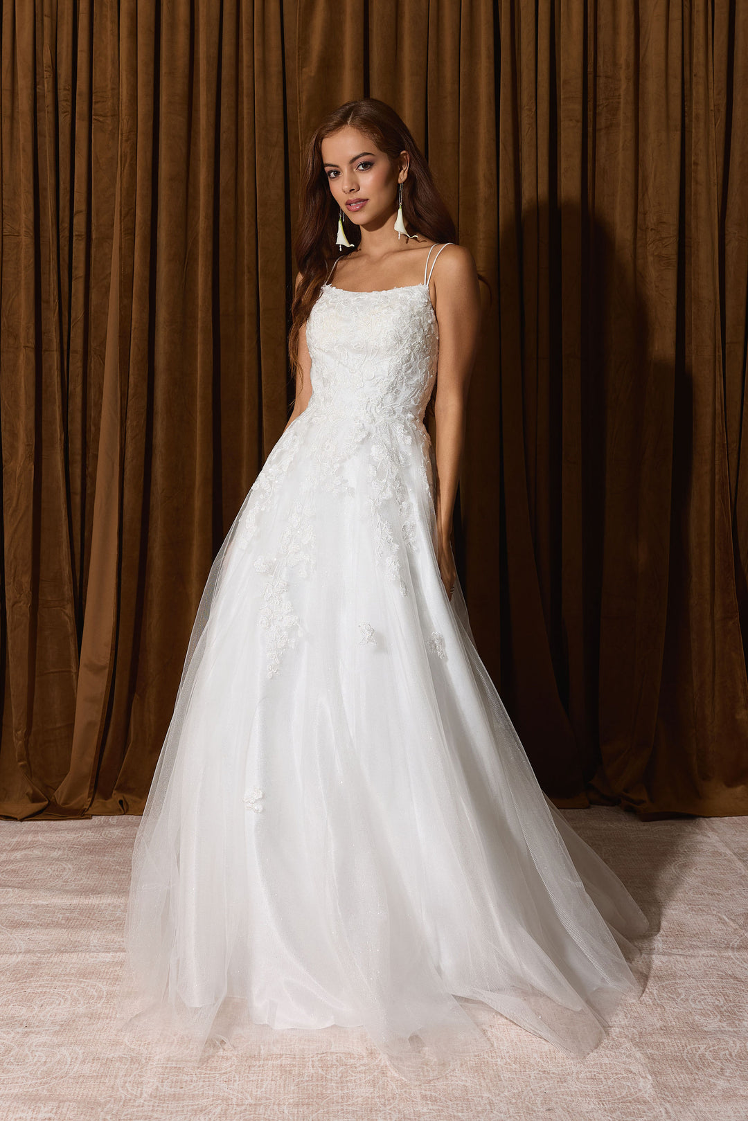 Applique Sleeveless A-line Gown by Eureka EK197