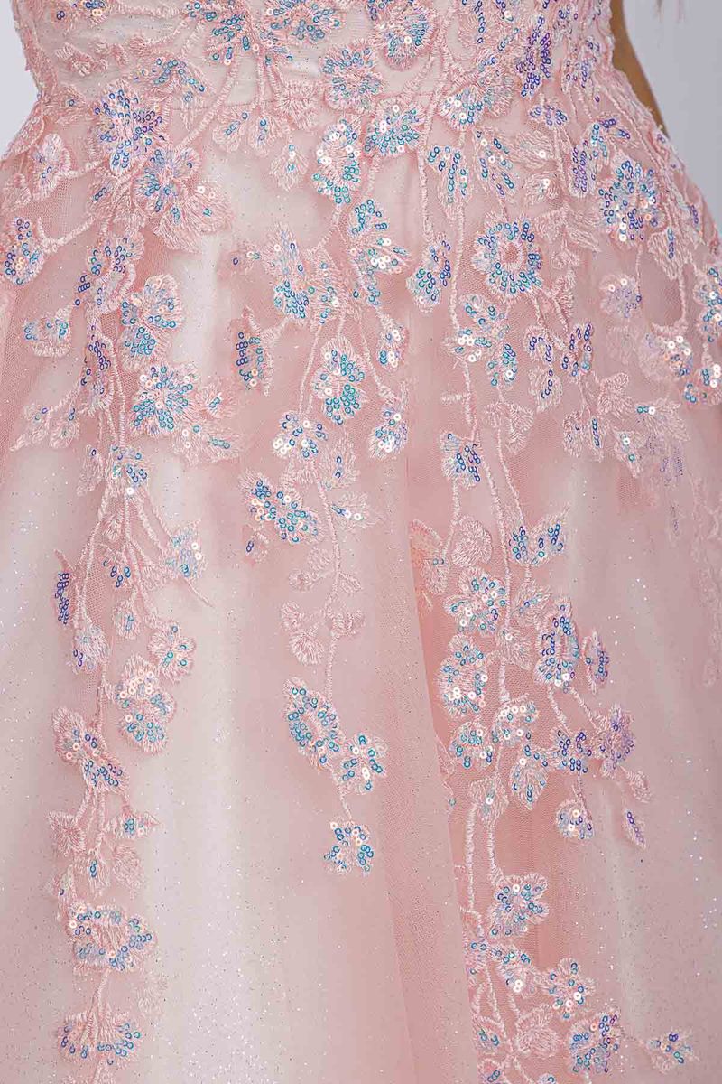 Applique Sleeveless A-line Gown by Eureka EK197