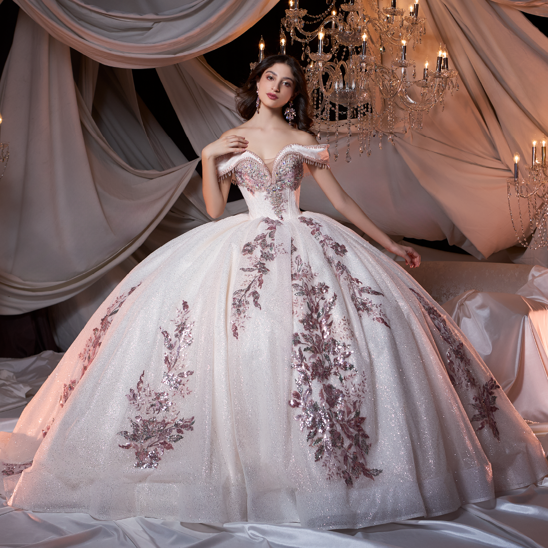 Off Shoulder Corset Quinceanera Dress by Ragazza EV44-644