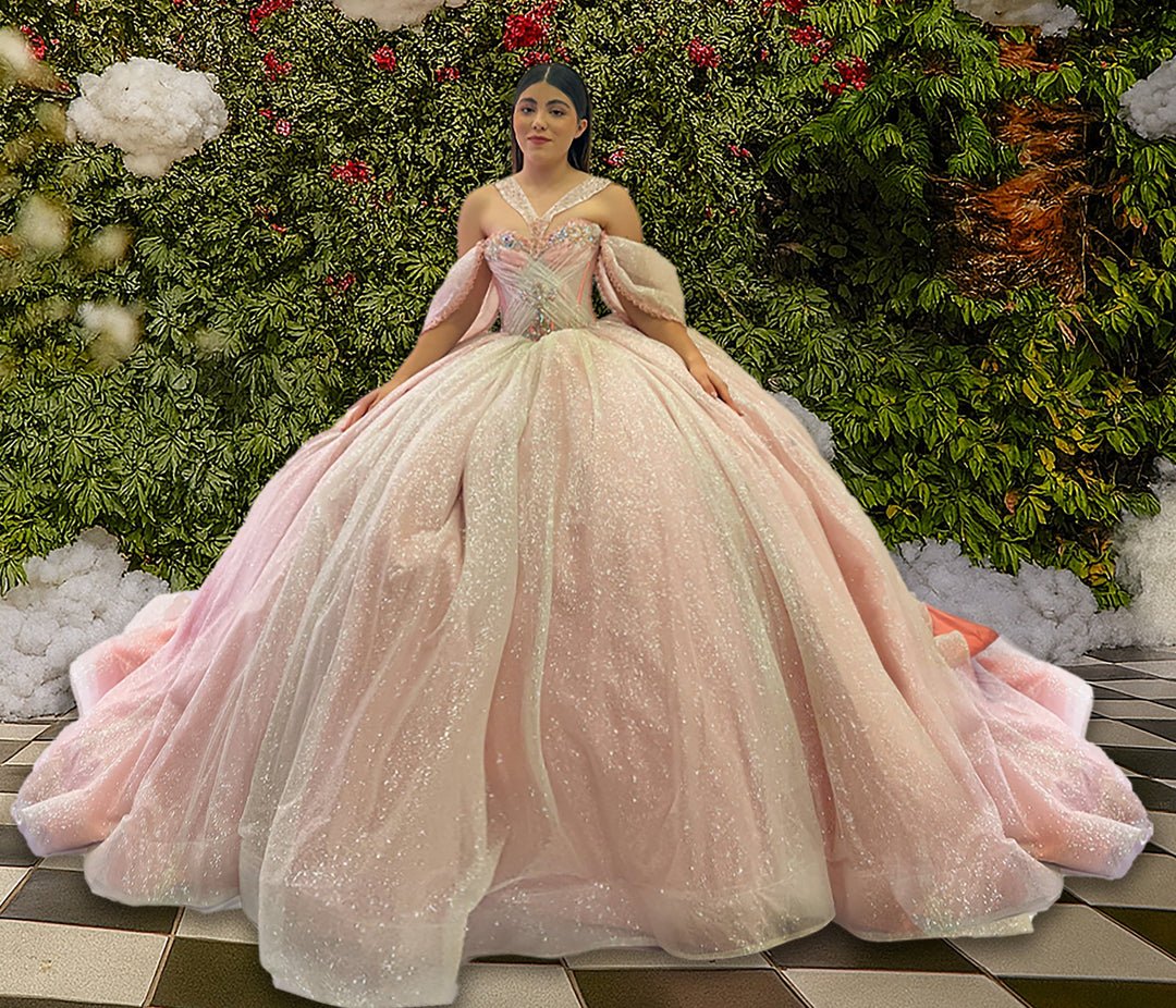 Short Sleeve Strapless Quinceanera Dress by Ragazza EV47-647
