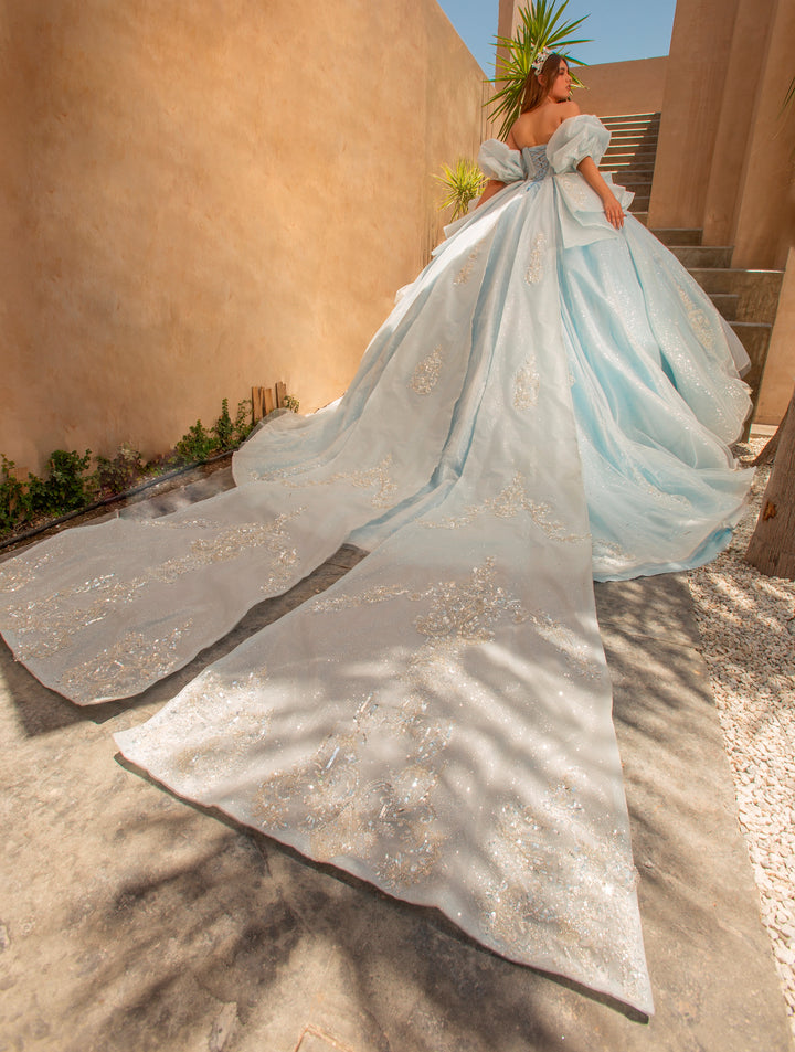 Puff Sleeve Strapless Quinceanera Dress by Ragazza EV56-656