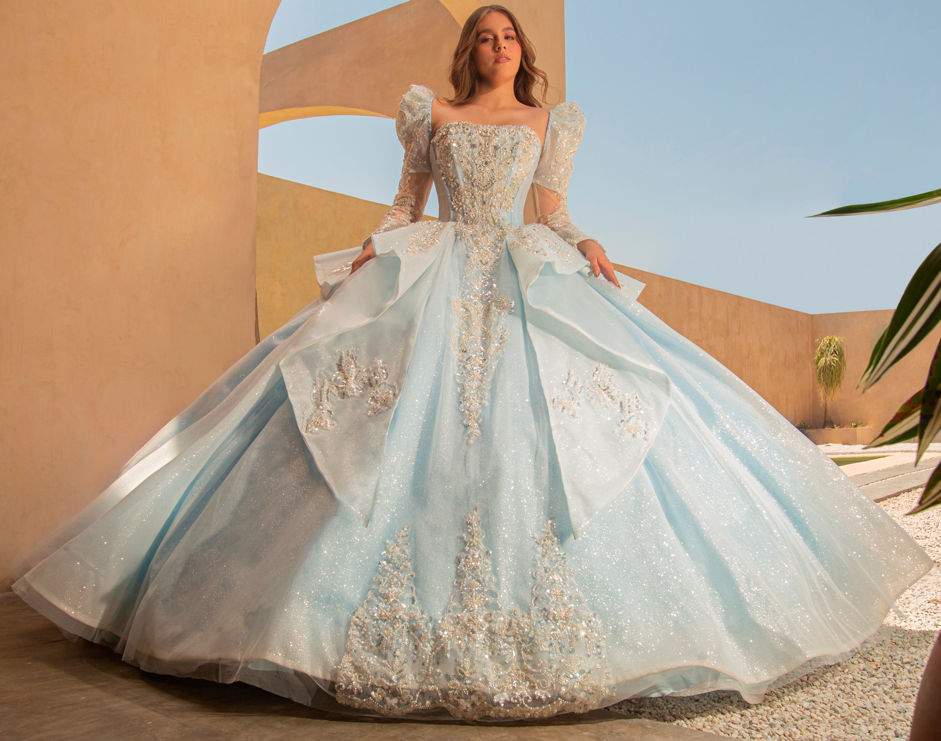 Puff Sleeve Strapless Quinceanera Dress by Ragazza EV56-656 – ABC