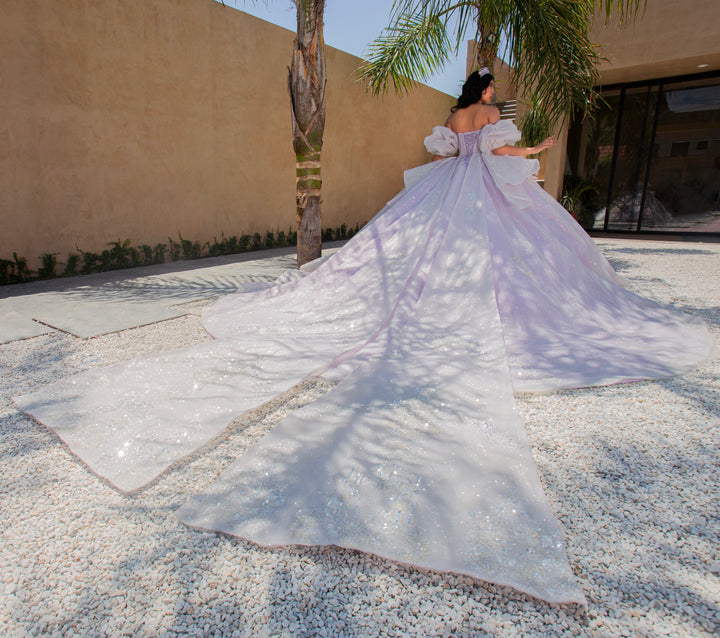 Puff Sleeve Strapless Quinceanera Dress by Ragazza EV56-656