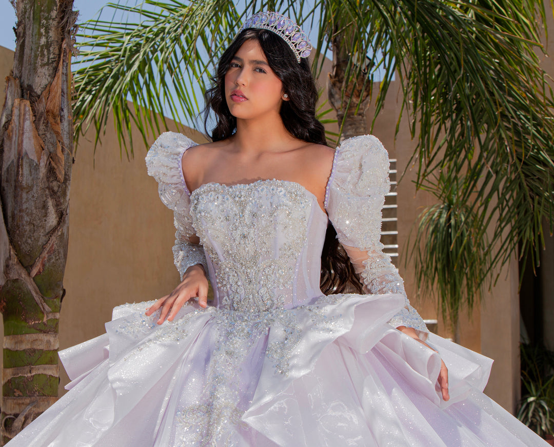 Puff Sleeve Strapless Quinceanera Dress by Ragazza EV56-656
