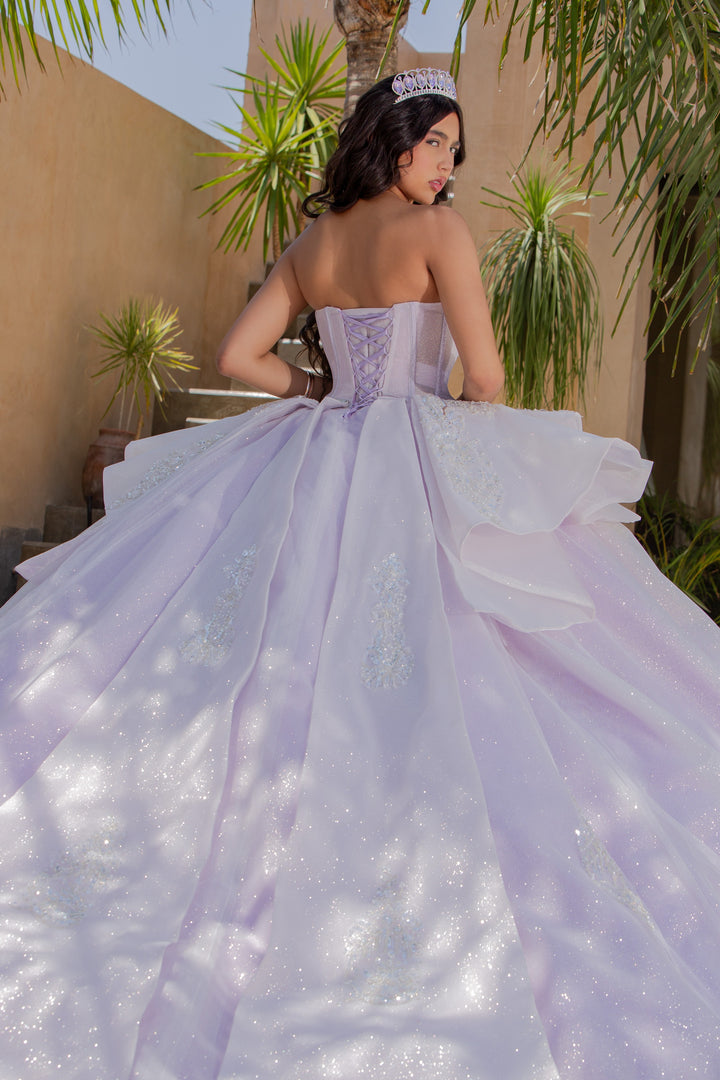 Puff Sleeve Strapless Quinceanera Dress by Ragazza EV56-656