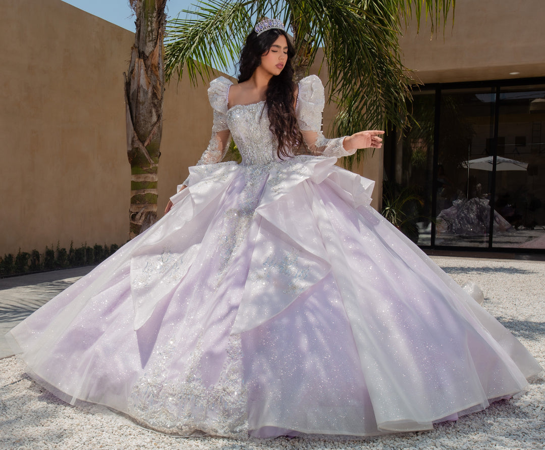 Puff Sleeve Strapless Quinceanera Dress by Ragazza EV56-656