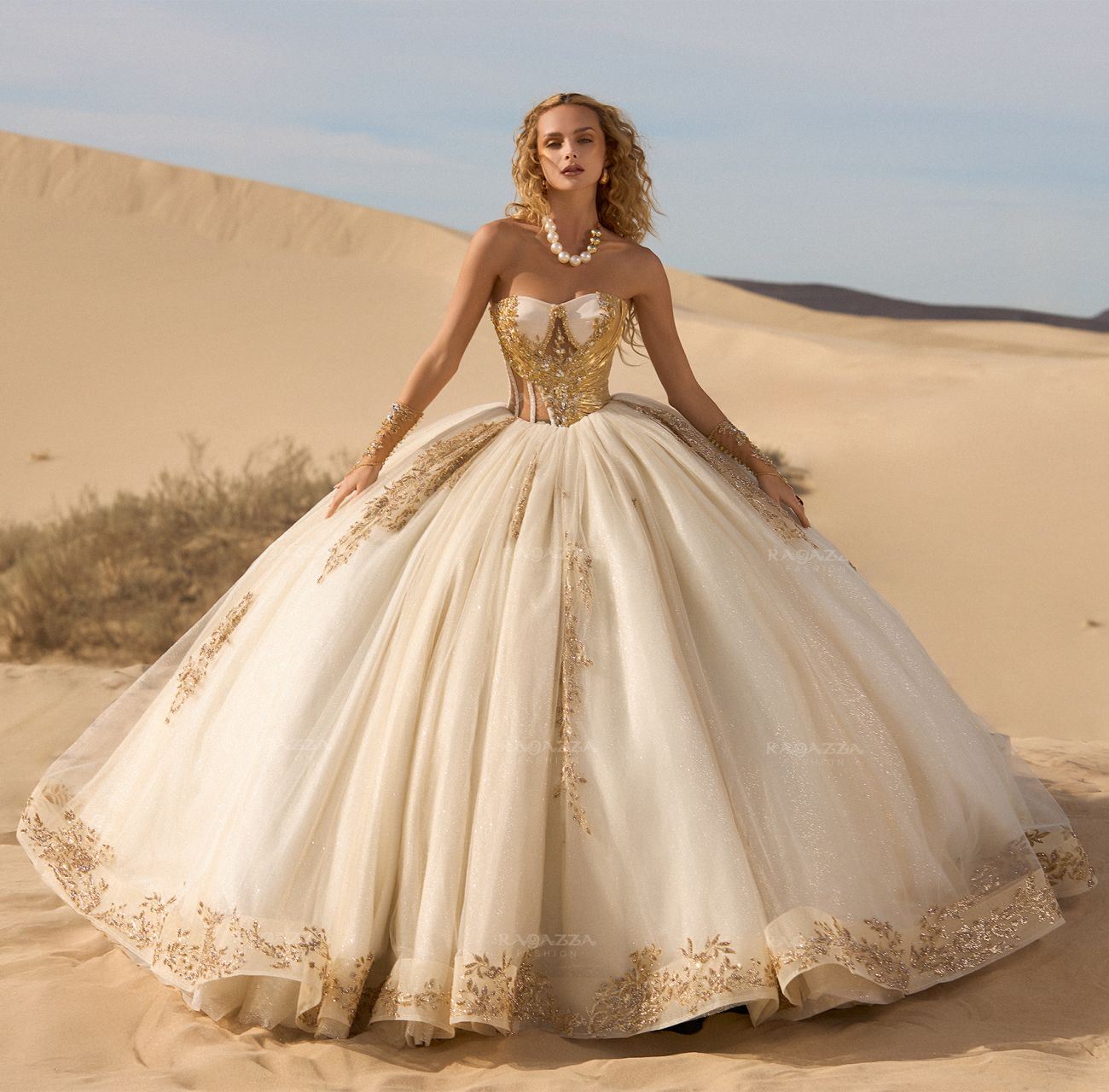 tea・:* ヤマダヤ　sahara フレアスリーブ ロングドレス Strapless Quinceanera Dress by Ragazza EV84-684 – ABC Fashion