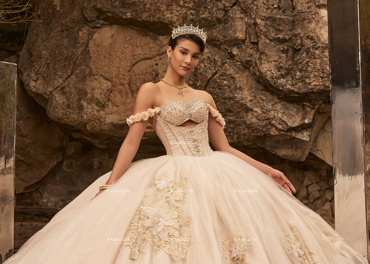 Cape Sleeve Quinceanera Dress by Ragazza EV87-687
