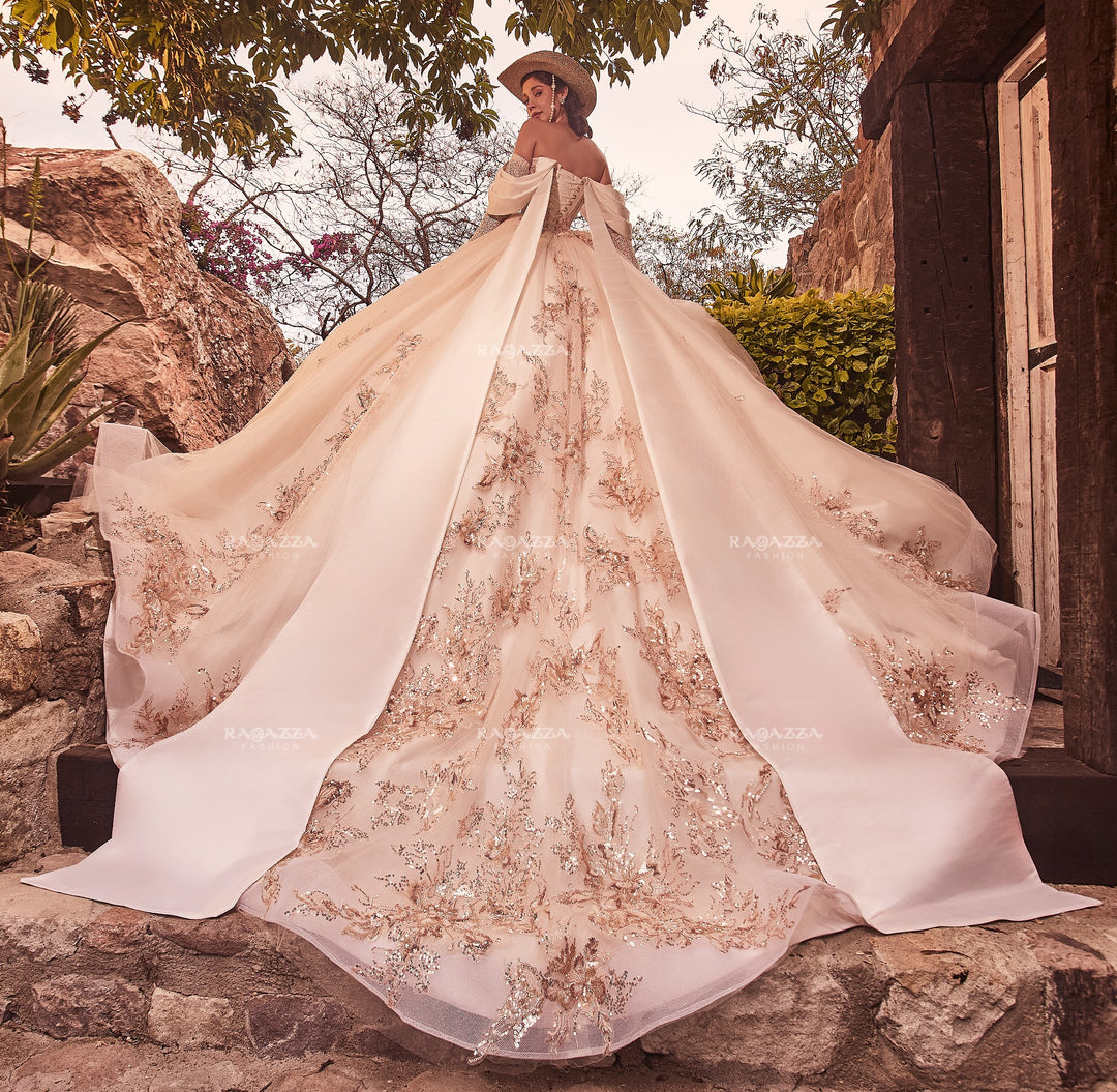 Long Sleeve Quinceanera Dress by Ragazza EV88-688