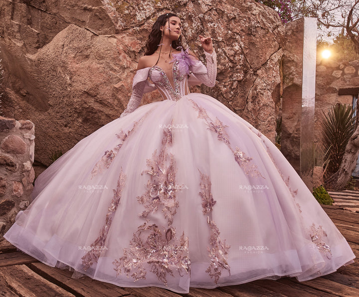 Long Sleeve Quinceanera Dress by Ragazza EV88-688