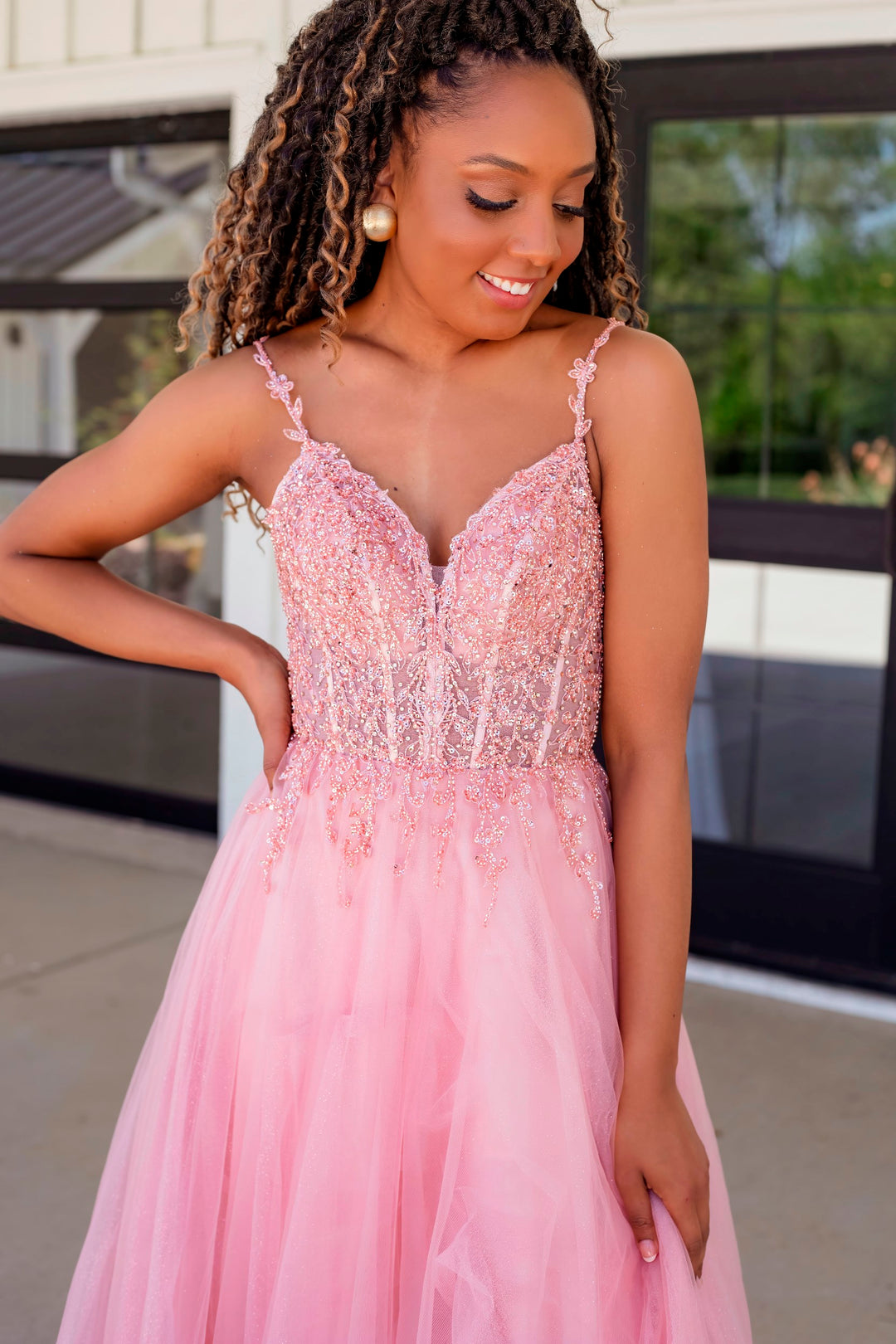 Embroidered A-line Tulle Gown by Nox Anabel F1086 - Outlet