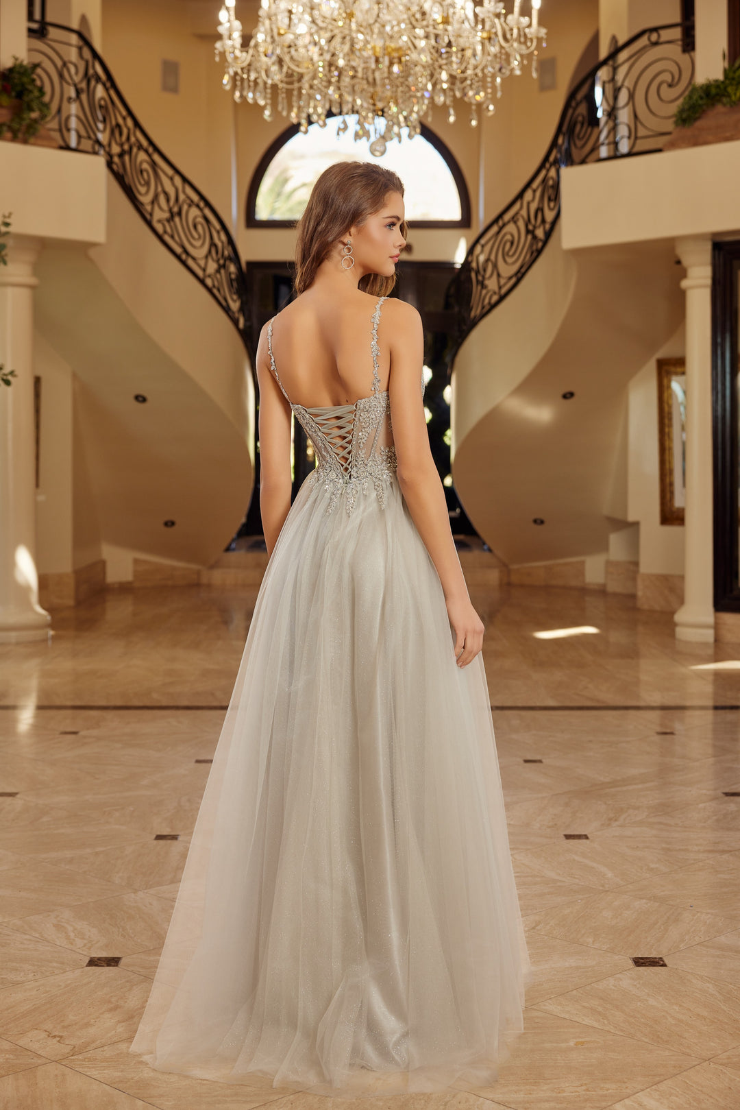 Beaded Sleeveless Ball Gown by Nox Anabel F1726