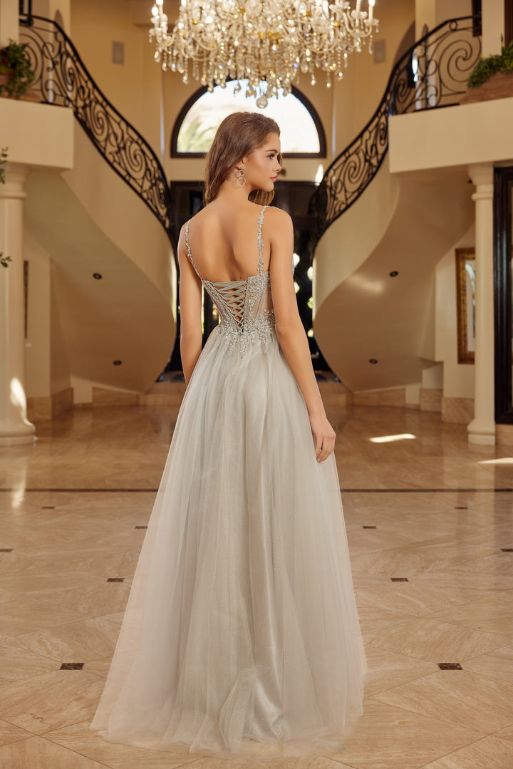 Beaded Sleeveless Ball Gown by Nox Anabel F1726