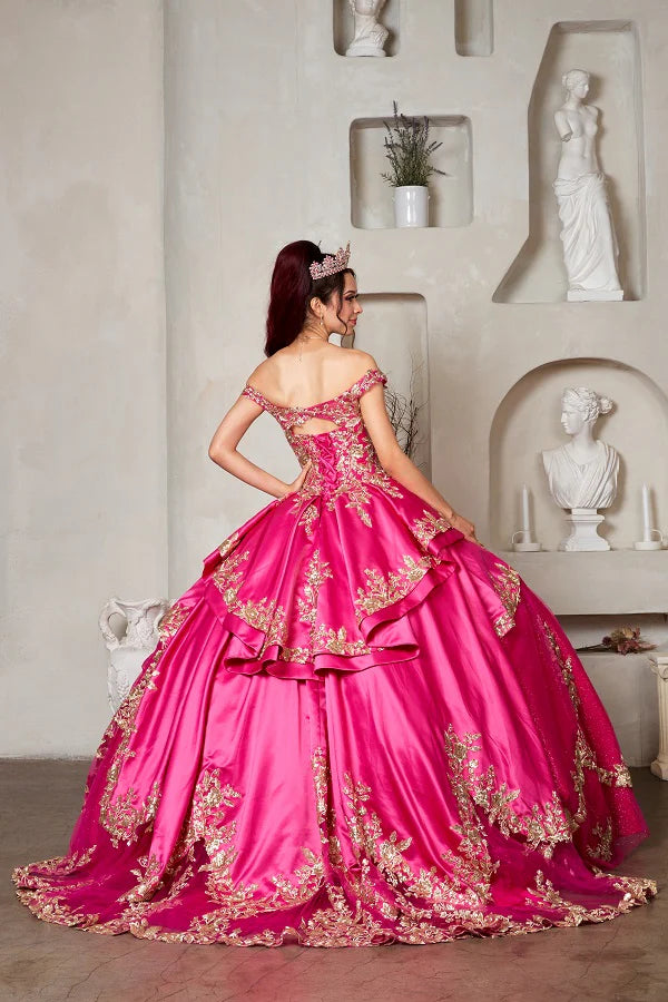 Applique Off Shoulder Ball Gown by Calla SCL-30020