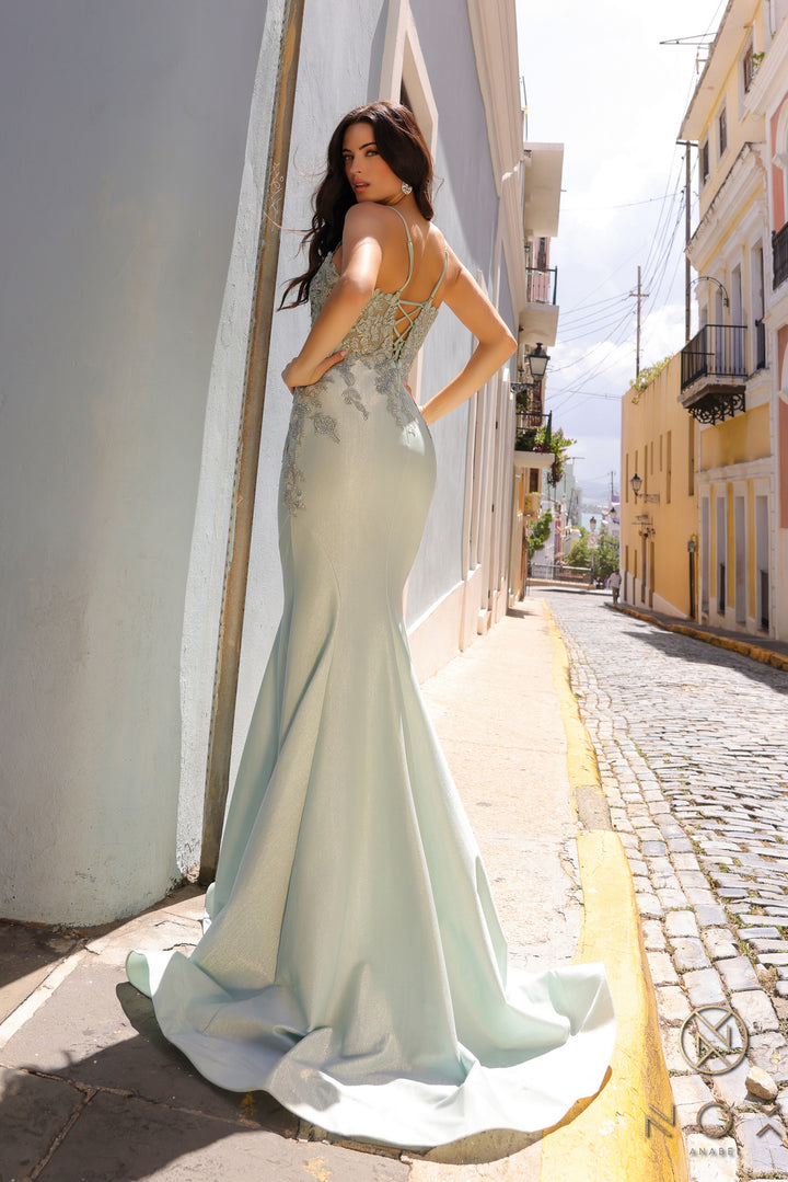 Applique Sleeveless Mermaid Dress by Nox Anabel G1364