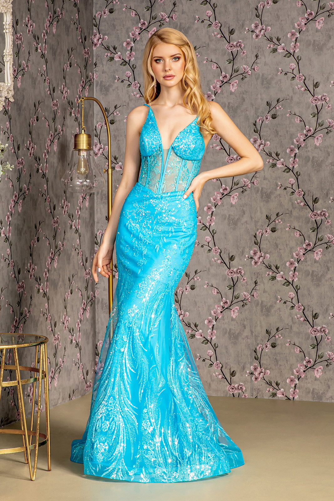 Embellished Sleeveless Mermaid Dress by GLS Gloria GL3201