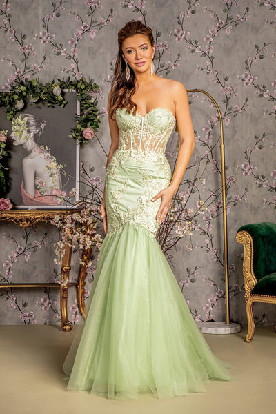 Embroidered Strapless Mermaid Dress by GLS Gloria GL3211