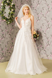 Floral Applique Sleeveless Bridal Gown by GLS Gloria GL3269