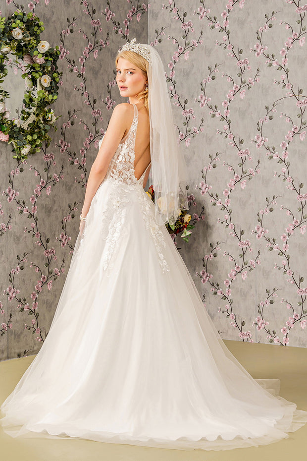 Floral Applique Sleeveless Bridal Gown by GLS Gloria GL3269