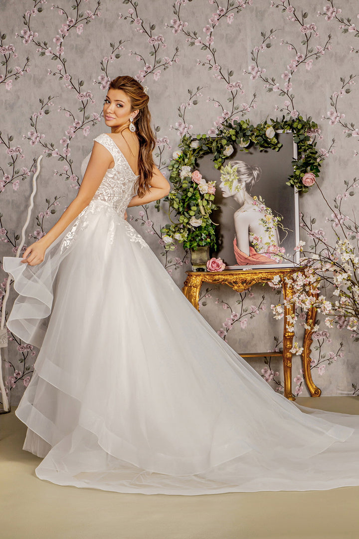 Cap Sleeve Tiered Layered Bridal Gown by GLS Gloria GL3341