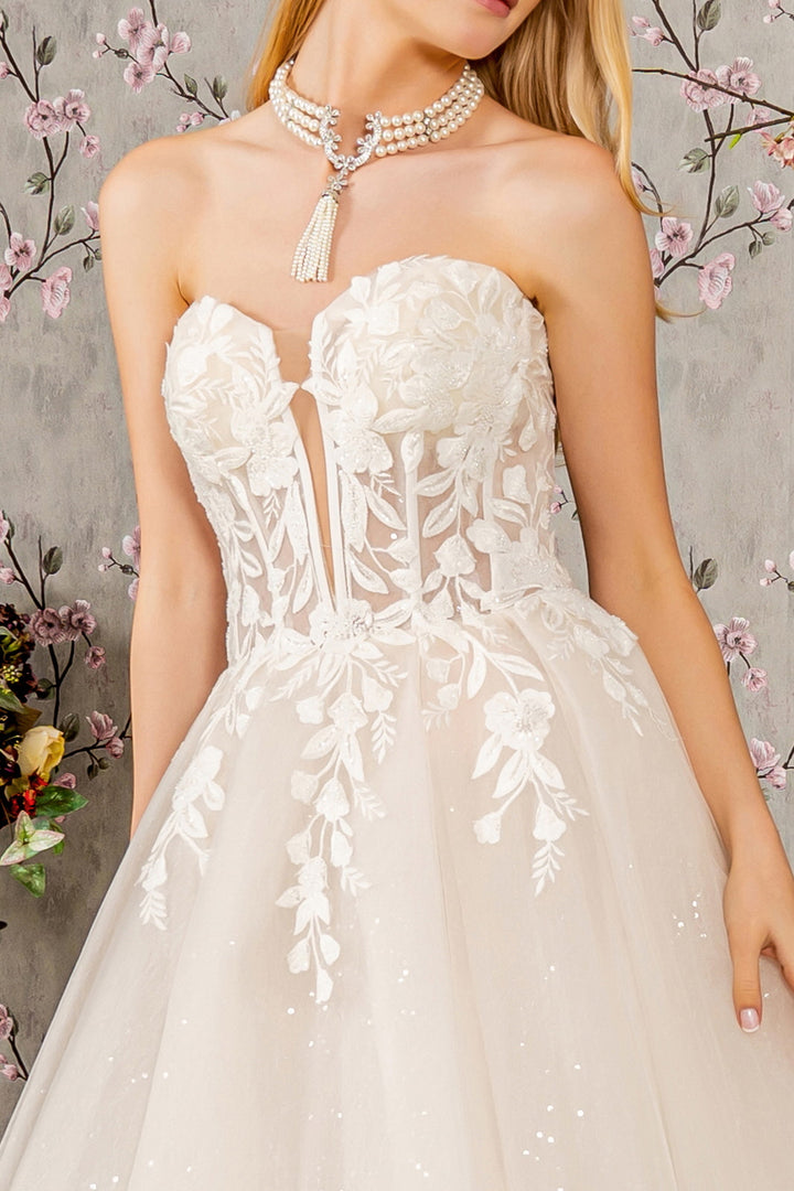 Strapless Sheer Corset Wedding Gown by GLS Gloria GL3349