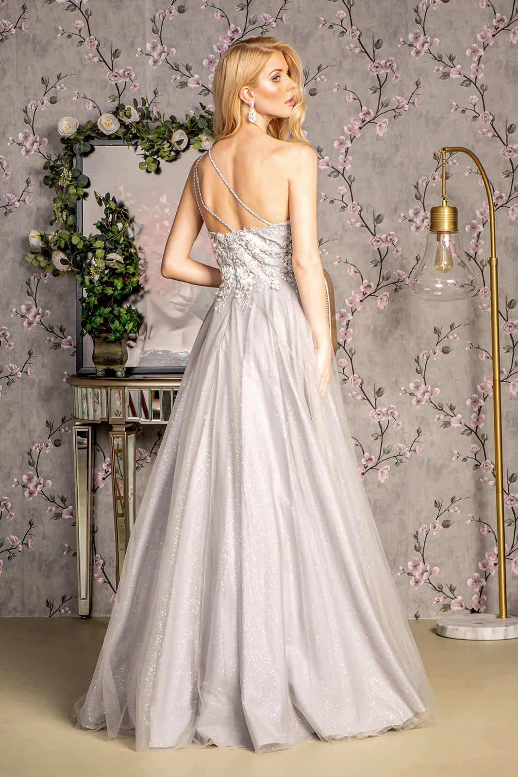 Embroidered One Shoulder A-line Gown by GLS Gloria GL3384