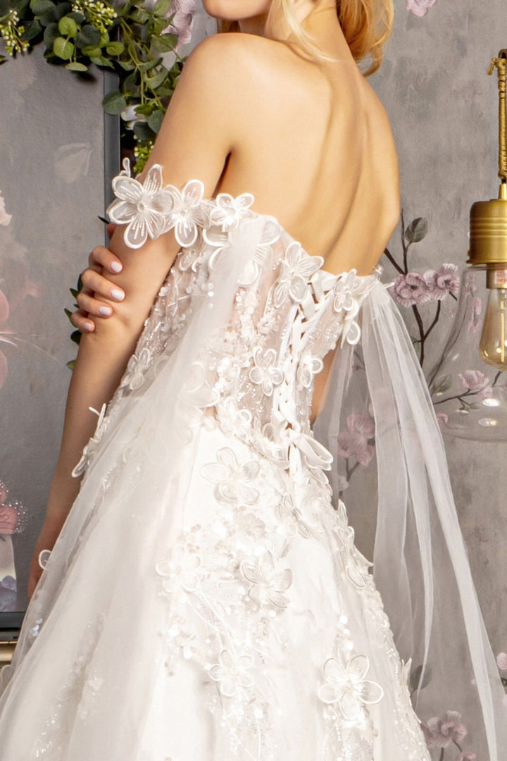 Off Shoulder Cape Sleeve Bridal Gown by GLS Gloria GL3448