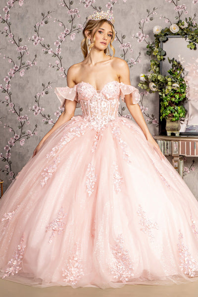 Ruffled Off Shoulder Corset Ball Gown by GLS Gloria GL3475
