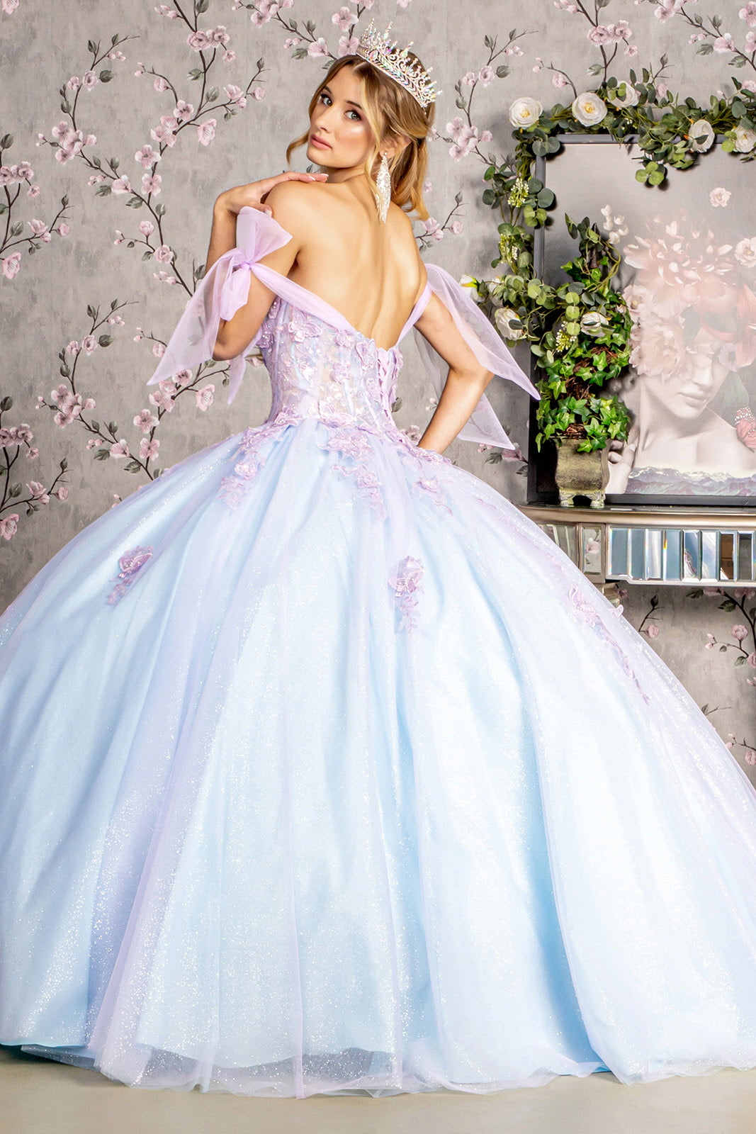 Butterfly Off Shoulder Two-Tone Ball Gown by GLS Gloria GL3482