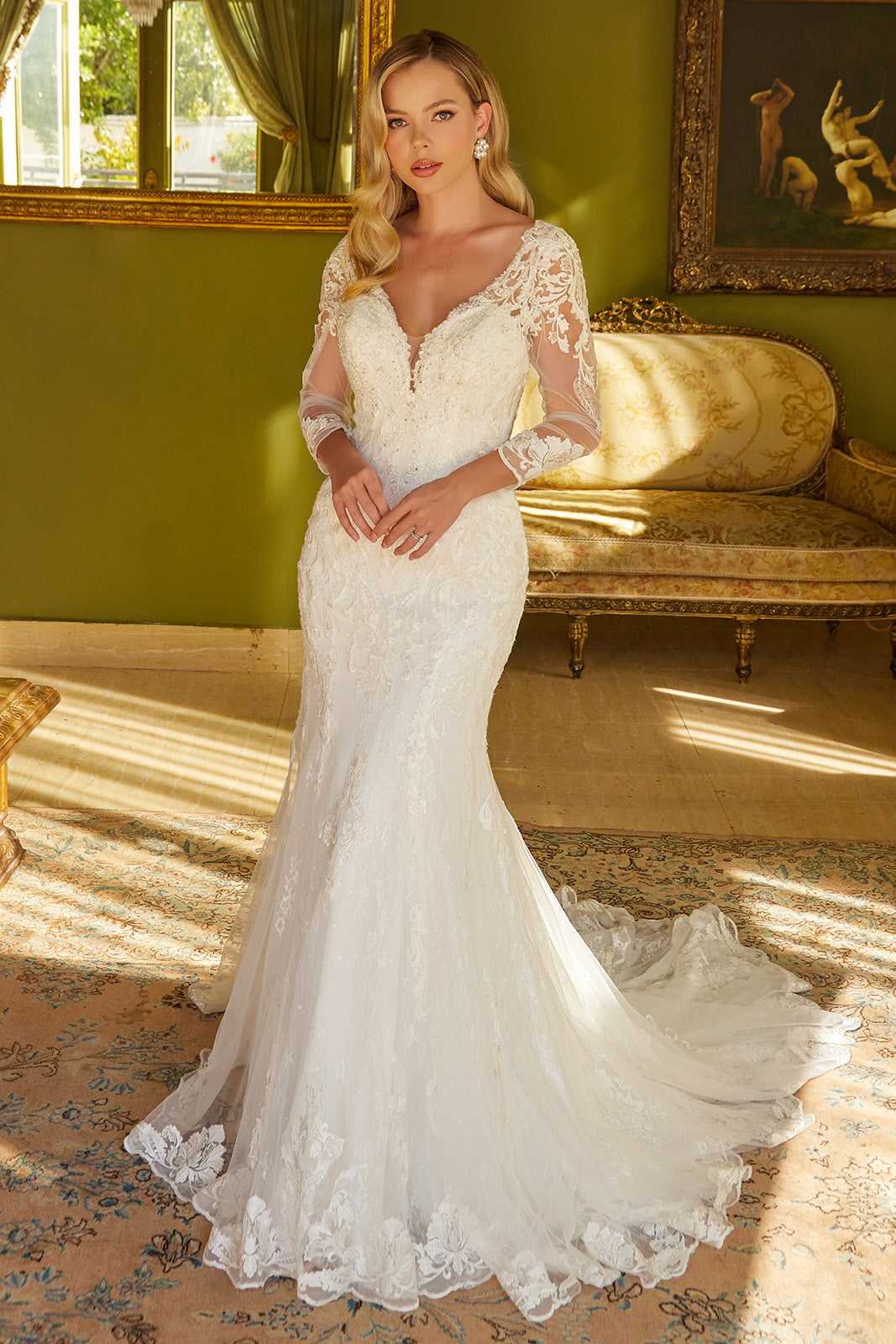 Fitted Long Sleeve Bridal Gown by GLS Gloria GL3535 – ABC Fashion