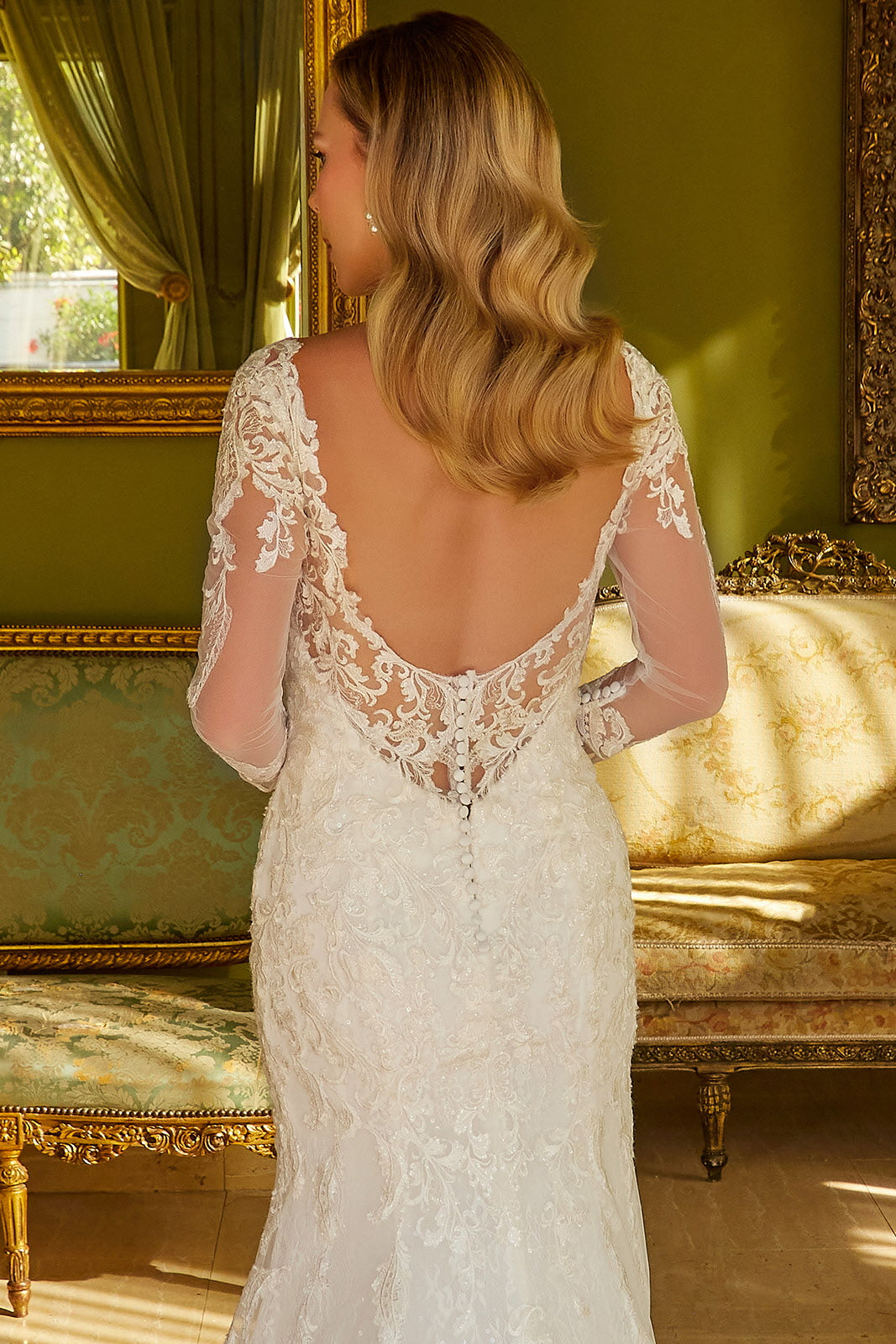 Fitted Long Sleeve Bridal Gown by GLS Gloria GL3535 3XL / Off White Fitted Long Sleeve Bridal Gown by GLS Gloria GL3535 3XL / Off White