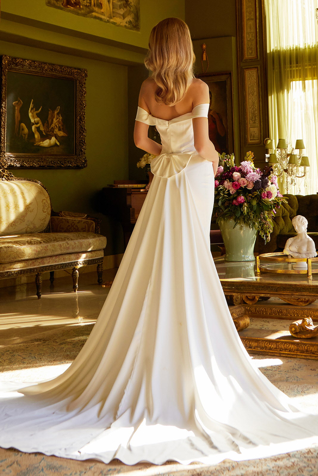 Off Shoulder Slit Bridal Gown by GLS Gloria GL3545 3XL / Ivory Off Shoulder Slit Bridal Gown by GLS Gloria GL3545 3XL / Ivory