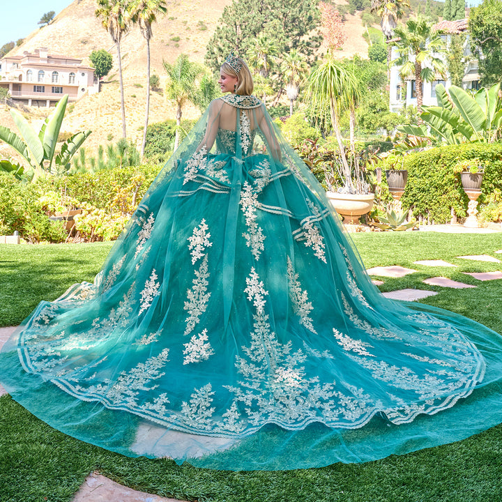 Strapless Cape Ball Gown by Elizabeth K GL3671