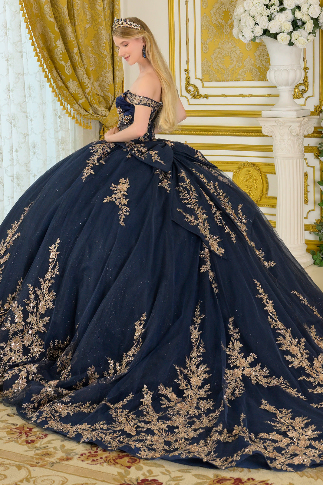 Off Shoulder Ball Gown by Elizabeth K GL3674