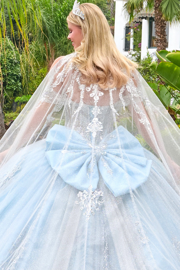 Off Shoulder Cape Ball Gown by Elizabeth K GL3707