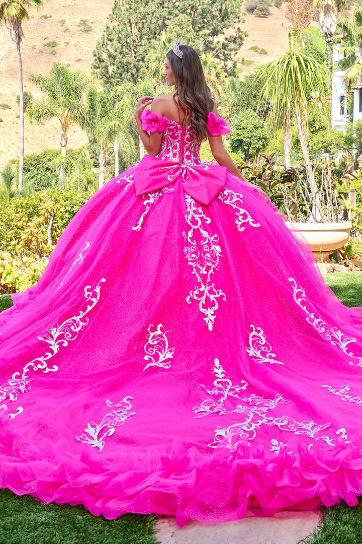 Off Shoulder Ruffled Ball Gown by Elizabeth K GL3709