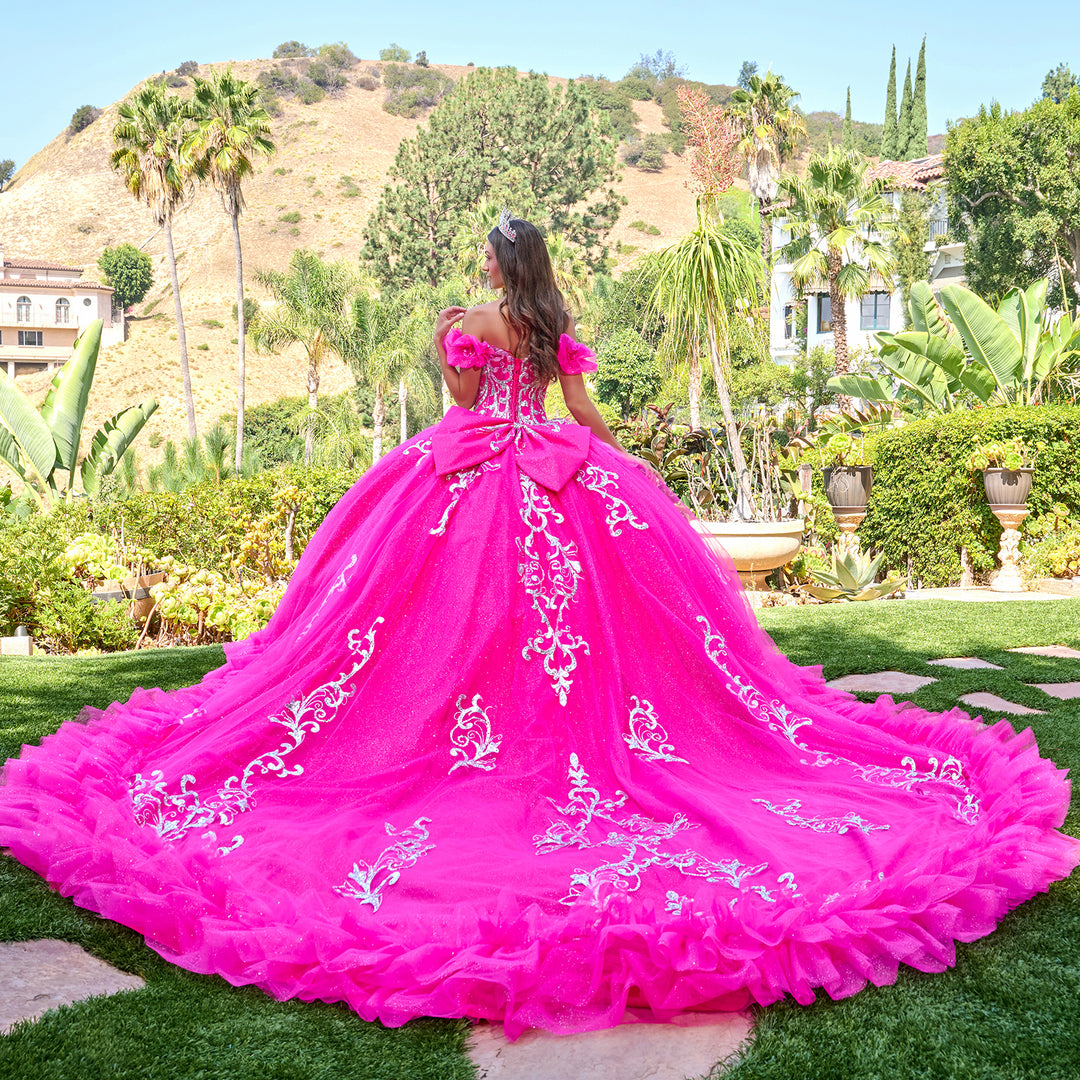 Off Shoulder Ruffled Ball Gown by Elizabeth K GL3709