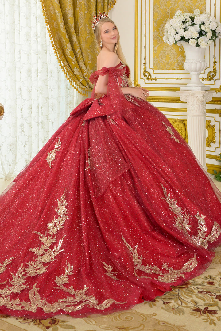 Off Shoulder Bow Ball Gown by Elizabeth K GL3710