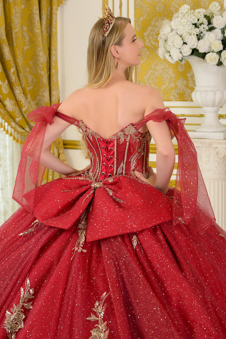 Off Shoulder Bow Ball Gown by Elizabeth K GL3710