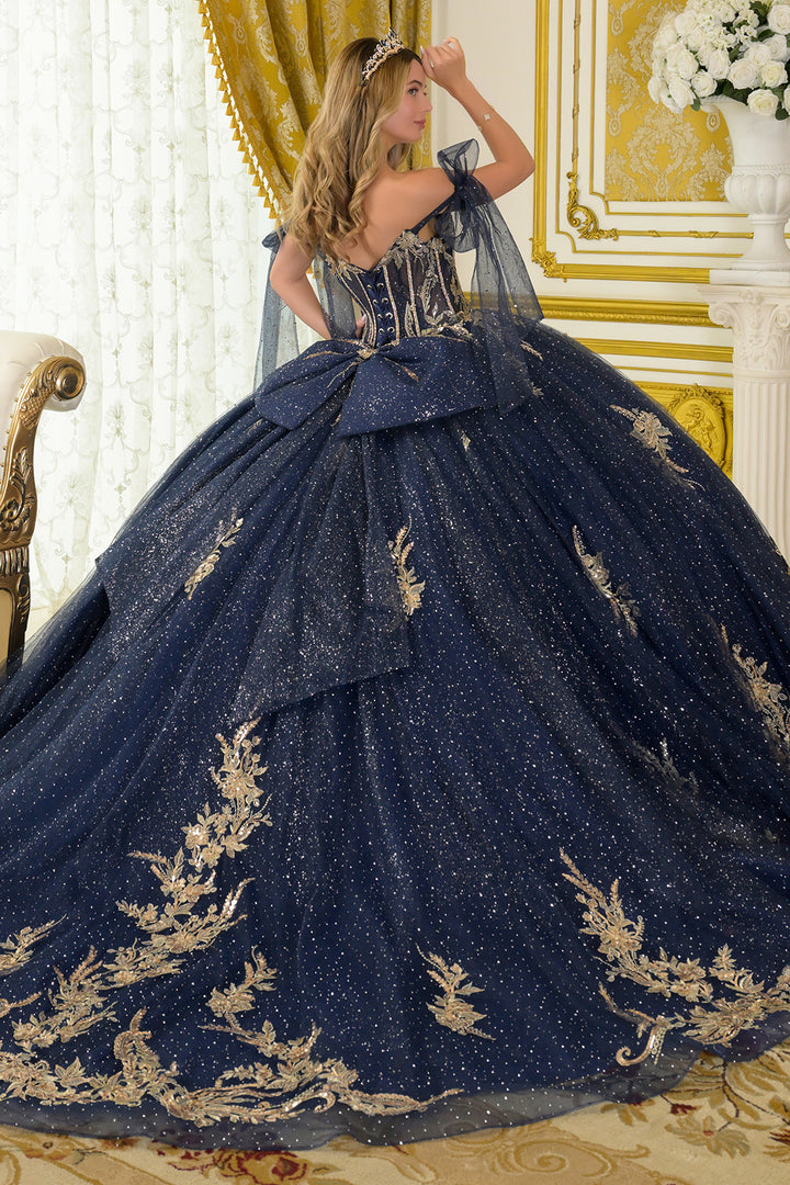 Off Shoulder Bow Ball Gown by Elizabeth K GL3710