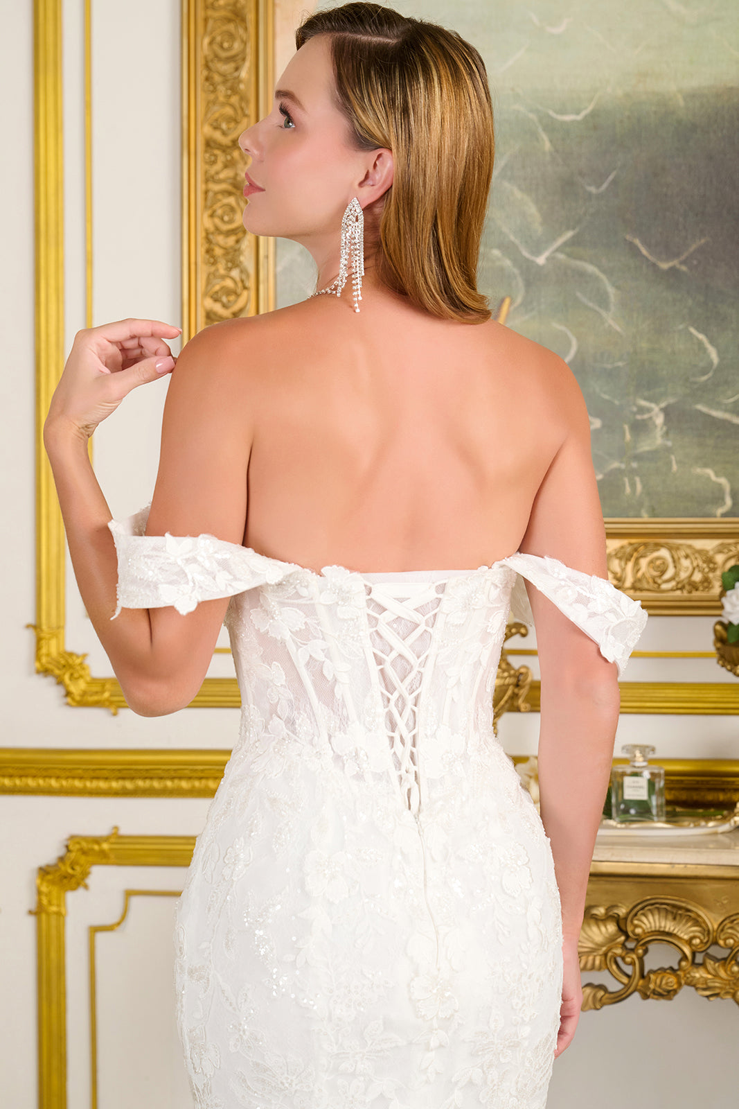 Fitted Off Shoulder Bridal Gown by GLS Gloria GL3713