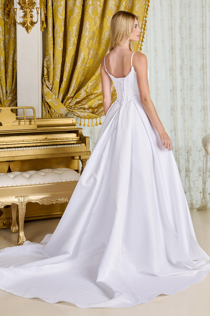 Satin V-Neck Bridal Gown by GLS Gloria GL3716