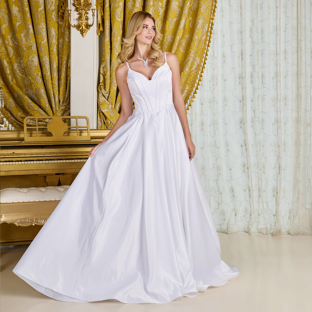 Satin V-Neck Bridal Gown by GLS Gloria GL3716