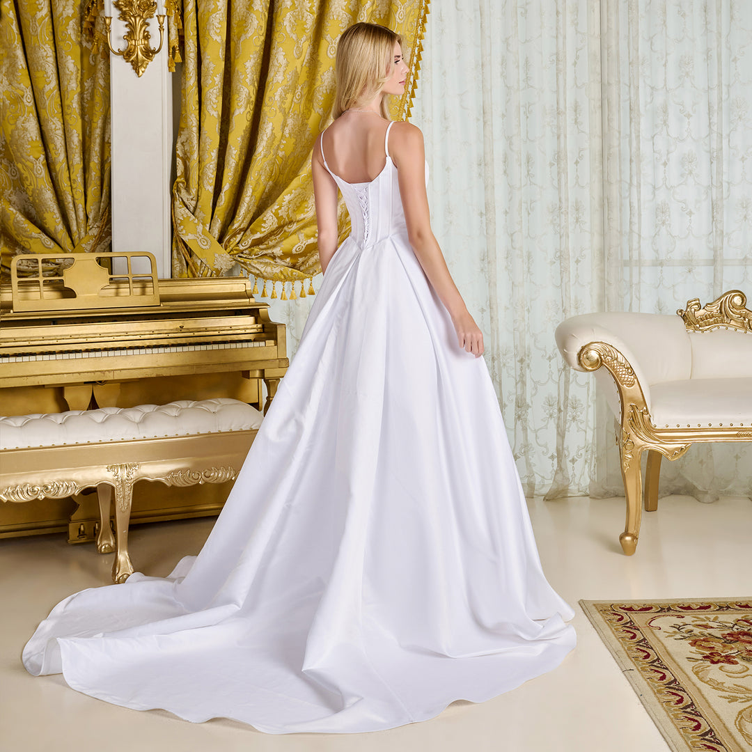 Satin V-Neck Bridal Gown by GLS Gloria GL3716