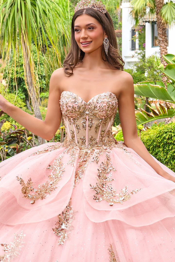 Strapless Layered Ball Gown by Elizabeth K GL3724