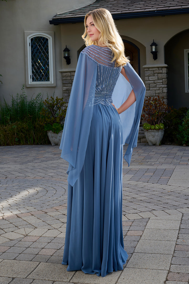 Beaded Cape Sleeve A-line Gown by GLS Gloria GL3736