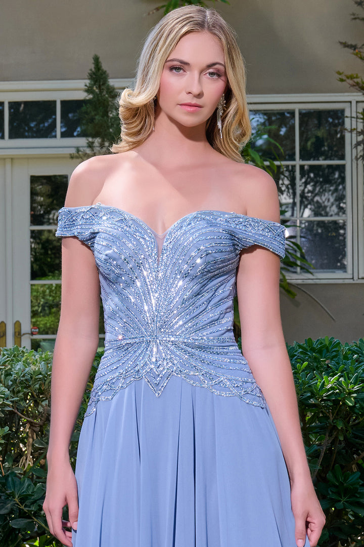 Off Shoulder A-line Gown by Elizabeth K GL3738