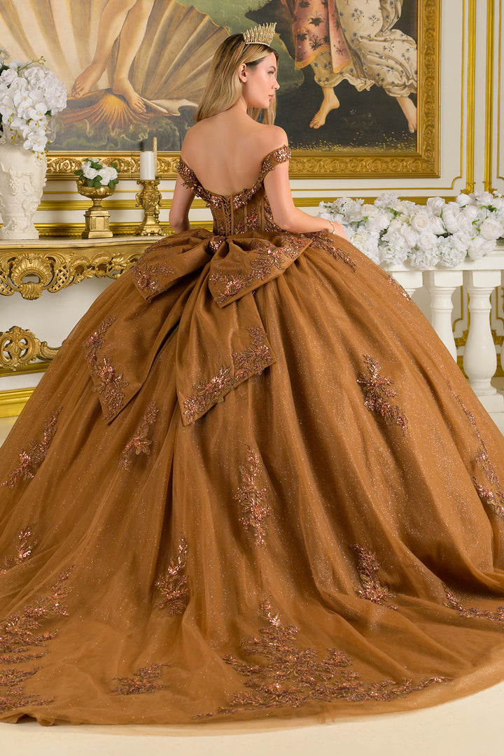 Beaded Off Shoulder Ball Gown by Elizabeth K GL3811