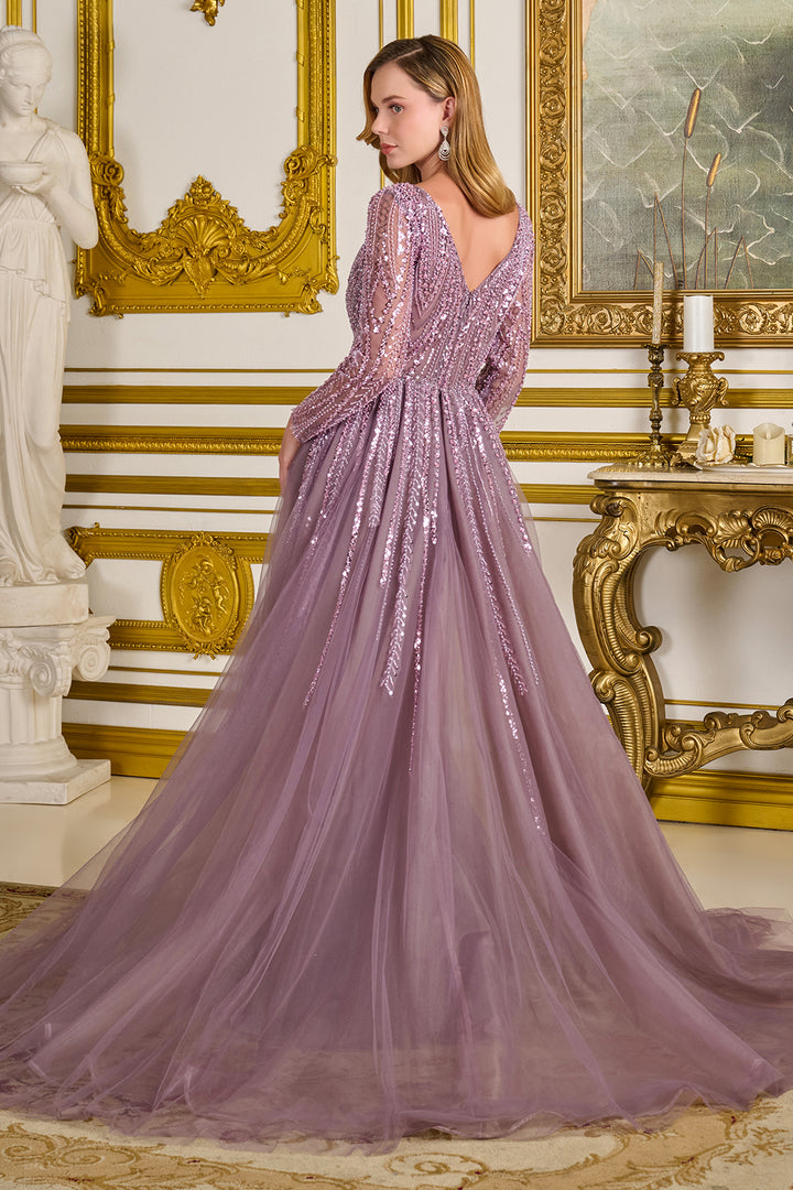 Long Sleeve Overskirt Gown by GLS Gloria GL3832