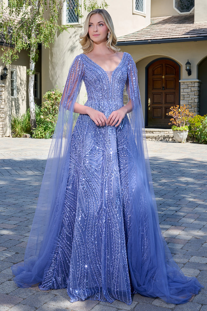 Cape Sleeve A-line Gown by GLS Gloria GL3833